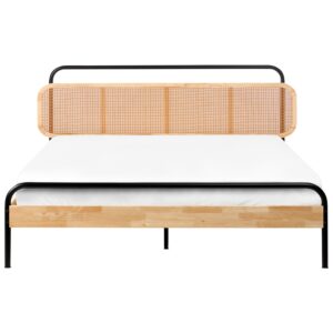BETT mit Lattenrost 180/200 cm Hellbraun Boussicourt Holz Beliani Möbel > Betten Braun