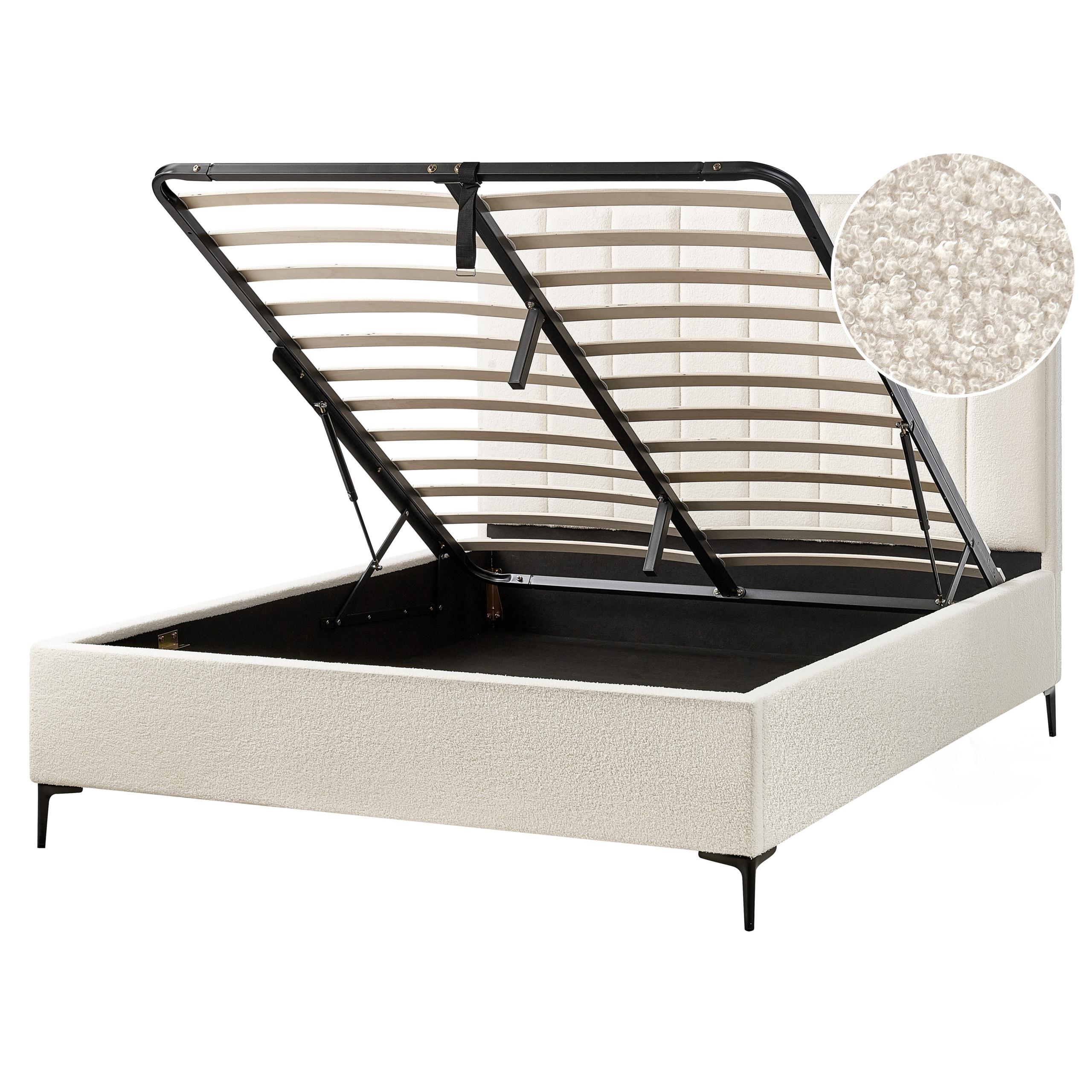 Wohnli Möbelsuche - BETT mit Stauraum 160/200 cm Cremeweiß Sezanne