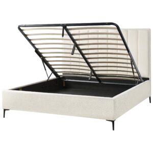wohnli-moebel-suche-800001353573-1 BETT mit Stauraum 180/200 cm Cremeweiß Sezanne Textil Beliani Möbel > Betten Weiß