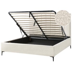 Wohnli Möbelsuche - BETT mit Stauraum 180/200 cm Cremeweiß Sezanne