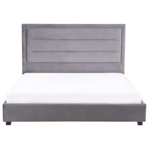 wohnli-moebel-suche-800001353604-1 BETT mit Lattenrost 160/200 cm Dunkelgrau Rouen Textil Beliani Möbel > Betten Grau