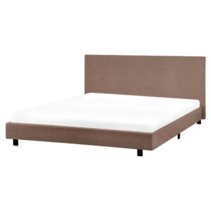 wohnli-moebel-suche-800001353606-1 BETT mit Lattenrost 180/200 cm Braun Albi Textil Beliani Möbel > Betten Braun