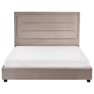 wohnli-moebel-suche-800001353608-1 BETT mit Lattenrost 140/200 cm Taupe Rouen Textil Beliani Möbel > Betten Taupe