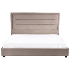 wohnli-moebel-suche-800001353613-1 BETT mit Lattenrost 180/200 cm Taupe Rouen Textil Beliani Möbel > Betten Taupe