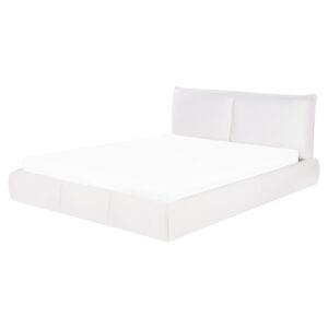 wohnli-moebel-suche-800001353783-1 BETT mit Lattenrost 160/200 cm Weiß Vinay Textil Beliani Möbel > Betten Weiß