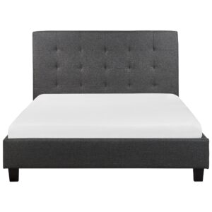 wohnli-moebel-suche-800001353798-1 BETT mit Lattenrost 140/200 cm Dunkelgrau La Rochelle Textil Beliani Möbel > Betten Grau