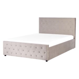 wohnli-moebel-suche-800001353804-1 BETT mit Stauraum 140/200 cm Taupe Amiens Textil Beliani Möbel > Betten Taupe