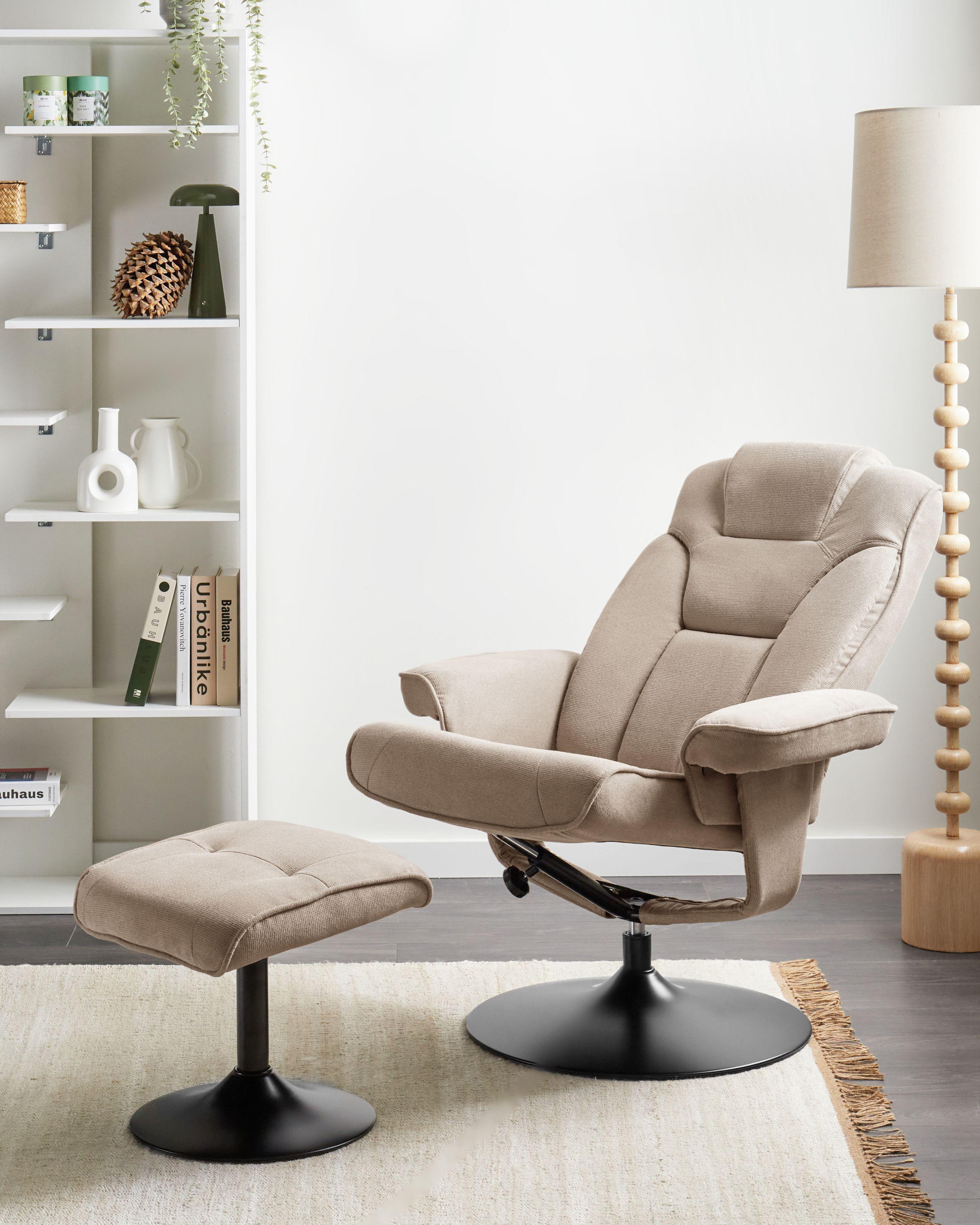 FERNSEHSESSEL Taupe Nyks Textil Beliani Möbel > Sessel > Relaxsessel Taupe