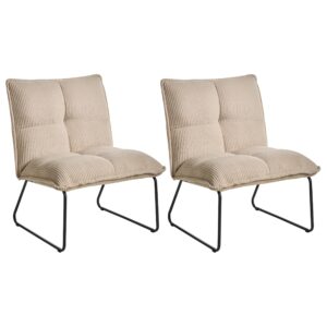 wohnli-moebel-suche-800001353830-1 SESSEL 2er-Set Beige Bjasta Textil Beliani Möbel > Sessel > Polstersessel Beige