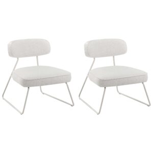 SESSEL 2er-Set Cremeweiß Frovi Textil Beliani Möbel > Sessel > Polstersessel Weiß