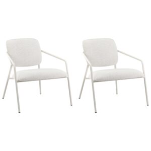 wohnli-moebel-suche-800001353860-1 SESSEL 2er-Set Cremeweiß Loa Textil Beliani Möbel > Sessel > Polstersessel Weiß