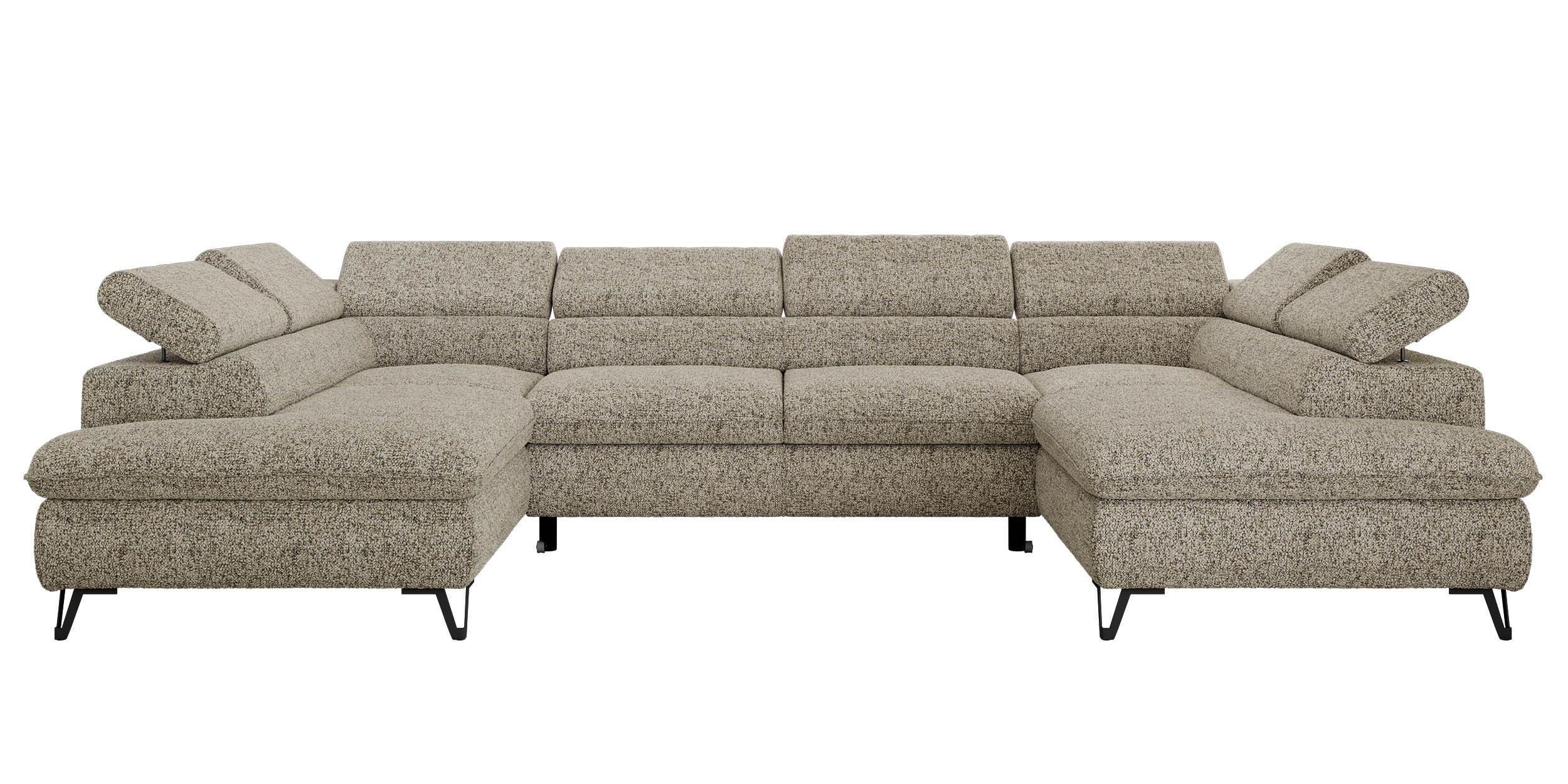 Wohnli Möbelsuche - WOHNLANDSCHAFT PABLO U Strukture Beige mit Topper T25