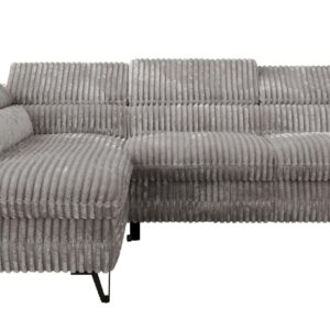 wohnli-moebel-suche-800001354235 Wohnli Möbelsuche - ECKSOFA PABLO L Hellgrau Cord - Links Seite mit Visco Topper