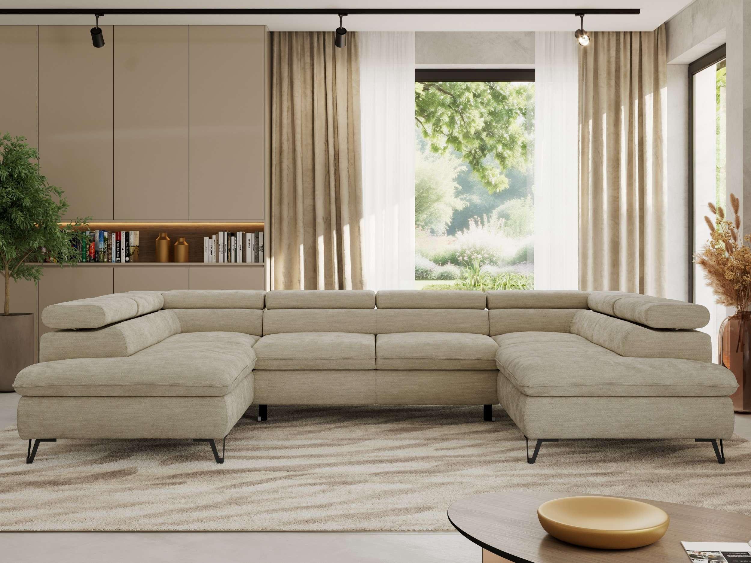 wohnli-moebel-suche-800001354245-1 WOHNLANDSCHAFT PABLO U Schenille glatt Beige Textil MKS Möbel > Sofas & Couches > Wohnlandschaften > Wohnlandschaften U-Form Beige
