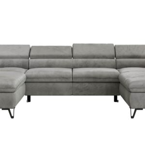 wohnli-moebel-suche-800001354262 Wohnli Möbelsuche - WOHNLANDSCHAFT PABLO U Velvet Hellgrau mit Topper Visco