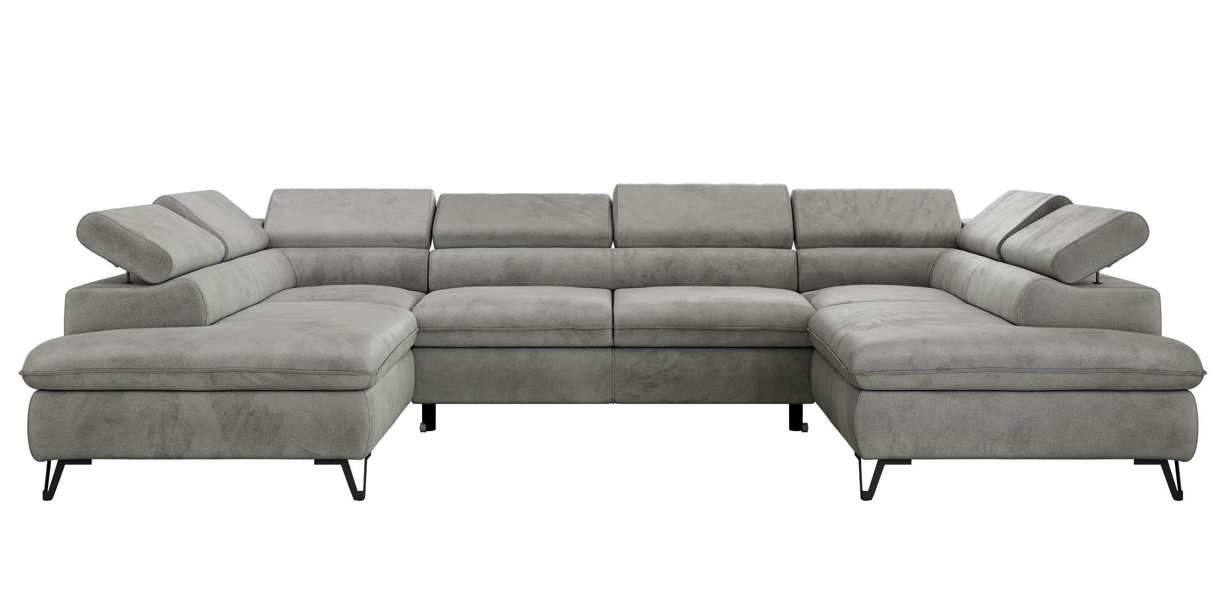 wohnli-moebel-suche-800001354262 Wohnli Möbelsuche - WOHNLANDSCHAFT PABLO U Velvet Hellgrau mit Topper Visco