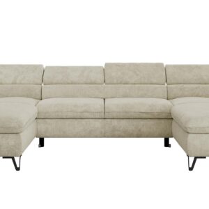 wohnli-moebel-suche-800001354276 Wohnli Möbelsuche - WOHNLANDSCHAFT PABLO U Schenille grob gewebt Creme mit Topper Visco
