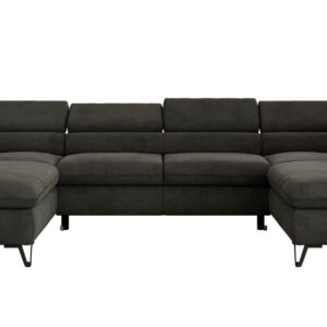 wohnli-moebel-suche-800001354288 Wohnli Möbelsuche - WOHNLANDSCHAFT PABLO U Velvet Dunkelgrau mit Topper T25
