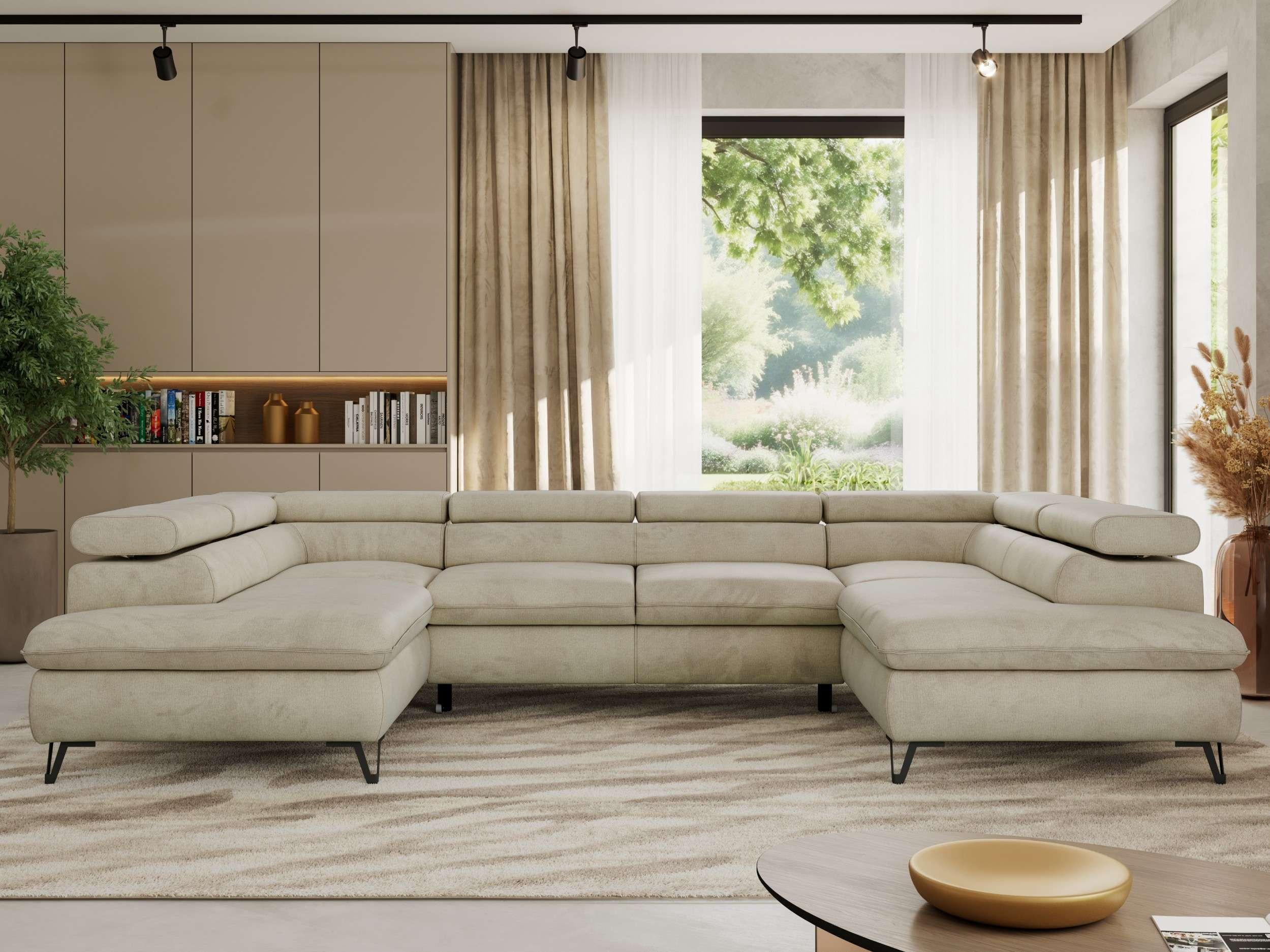 wohnli-moebel-suche-800001354296-1 WOHNLANDSCHAFT PABLO U Velvet Beige mit Topper T25 Textil MKS Möbel > Sofas & Couches > Wohnlandschaften > Wohnlandschaften U-Form Beige