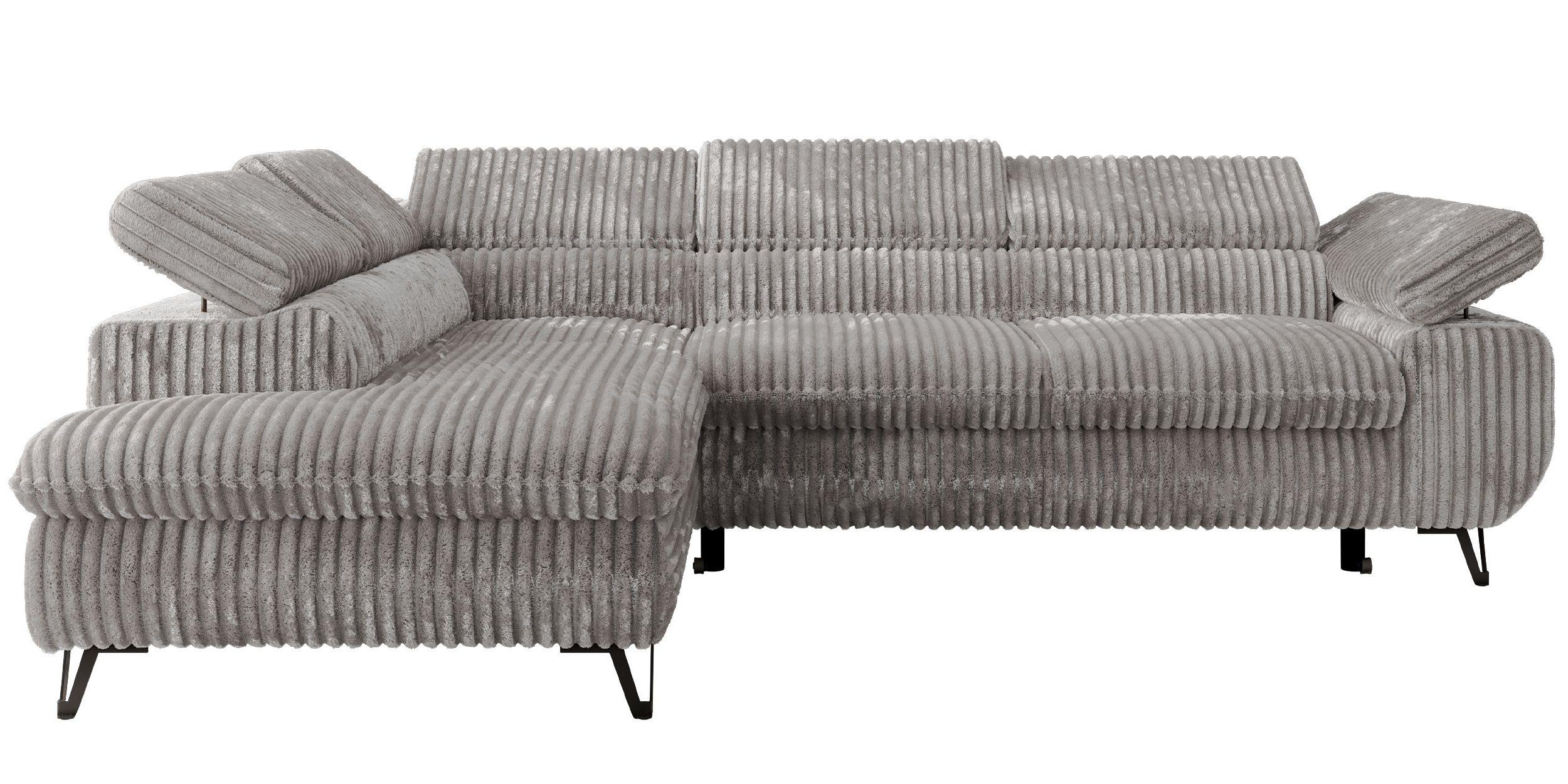 wohnli-moebel-suche-800001354318 Wohnli Möbelsuche - ECKSOFA PABLO L Hellgrau Cord - Links Seite mit T25 Topper