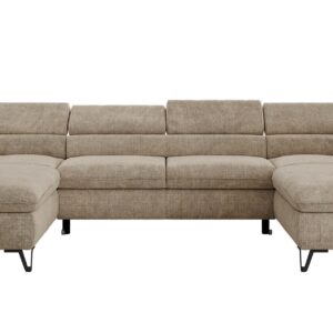 wohnli-moebel-suche-800001354319 Wohnli Möbelsuche - WOHNLANDSCHAFT PABLO U Schenille grob gewebt Beige mit Topper T25