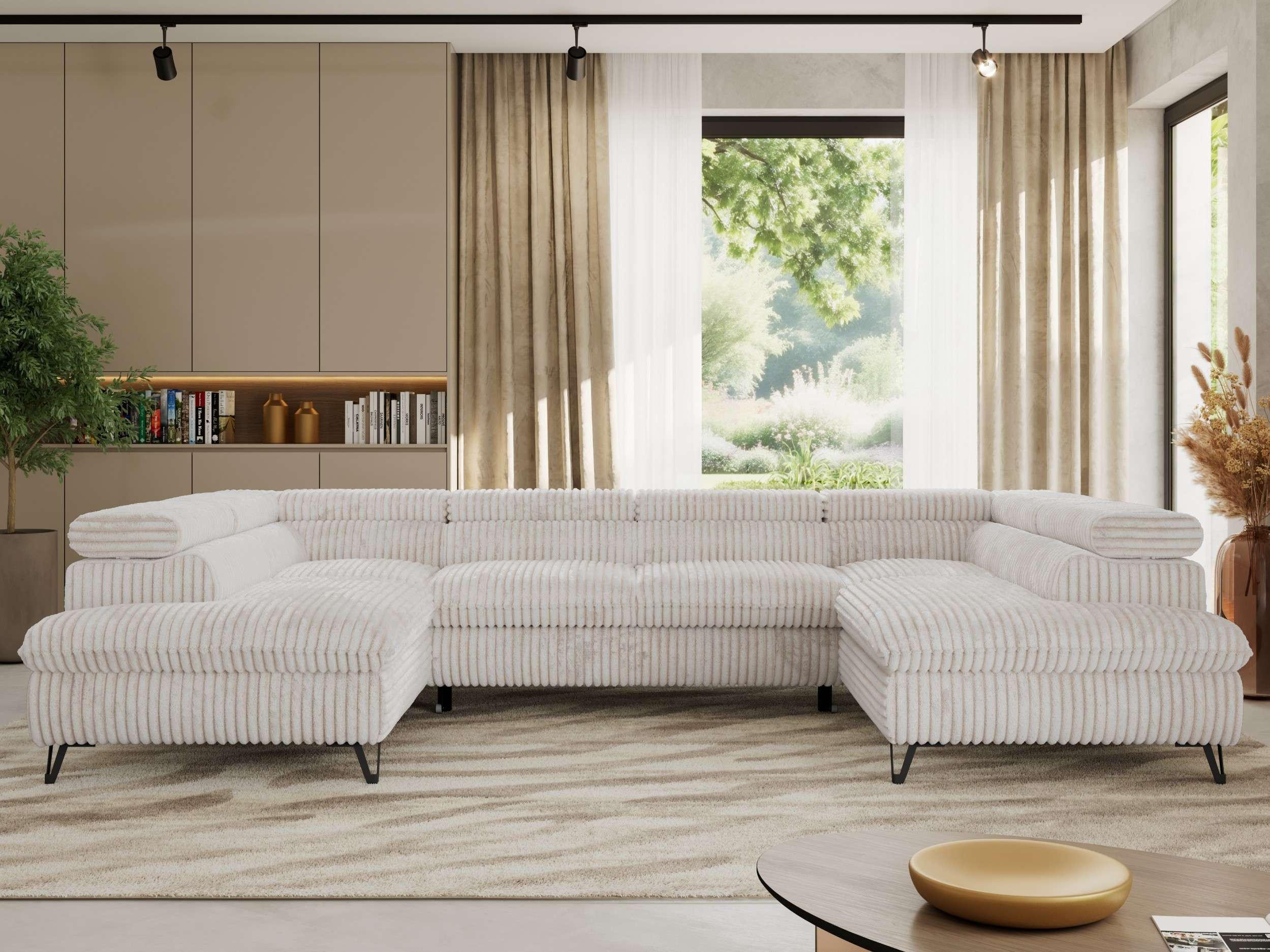 wohnli-moebel-suche-800001354326-1 WOHNLANDSCHAFT PABLO U Cord Beige mit Topper T25 Textil MKS Möbel > Sofas & Couches > Wohnlandschaften > Wohnlandschaften U-Form Beige