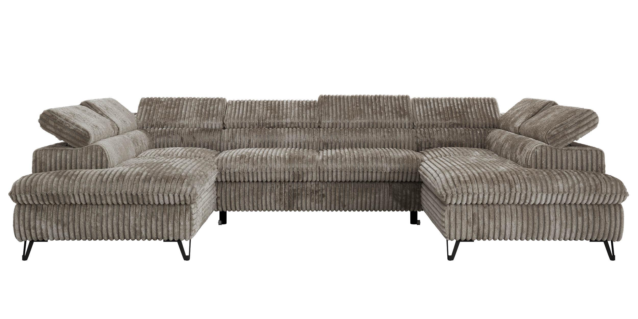 Wohnli Möbelsuche - WOHNLANDSCHAFT PABLO U Cord Hellbraun mit Topper T25