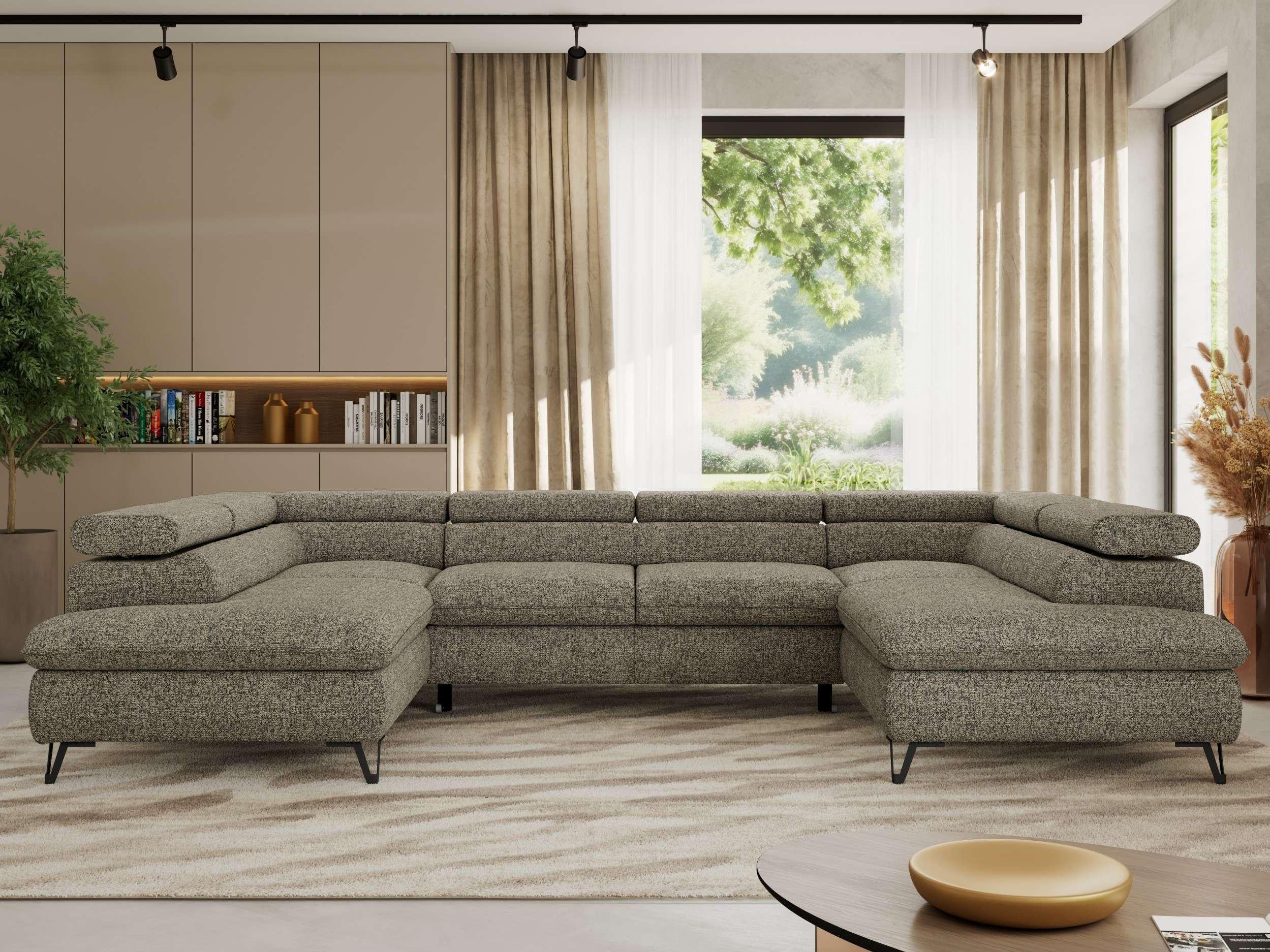 wohnli-moebel-suche-800001354337-1 WOHNLANDSCHAFT PABLO U Strukture Grau Textil MKS Möbel > Sofas & Couches > Wohnlandschaften > Wohnlandschaften U-Form Grau