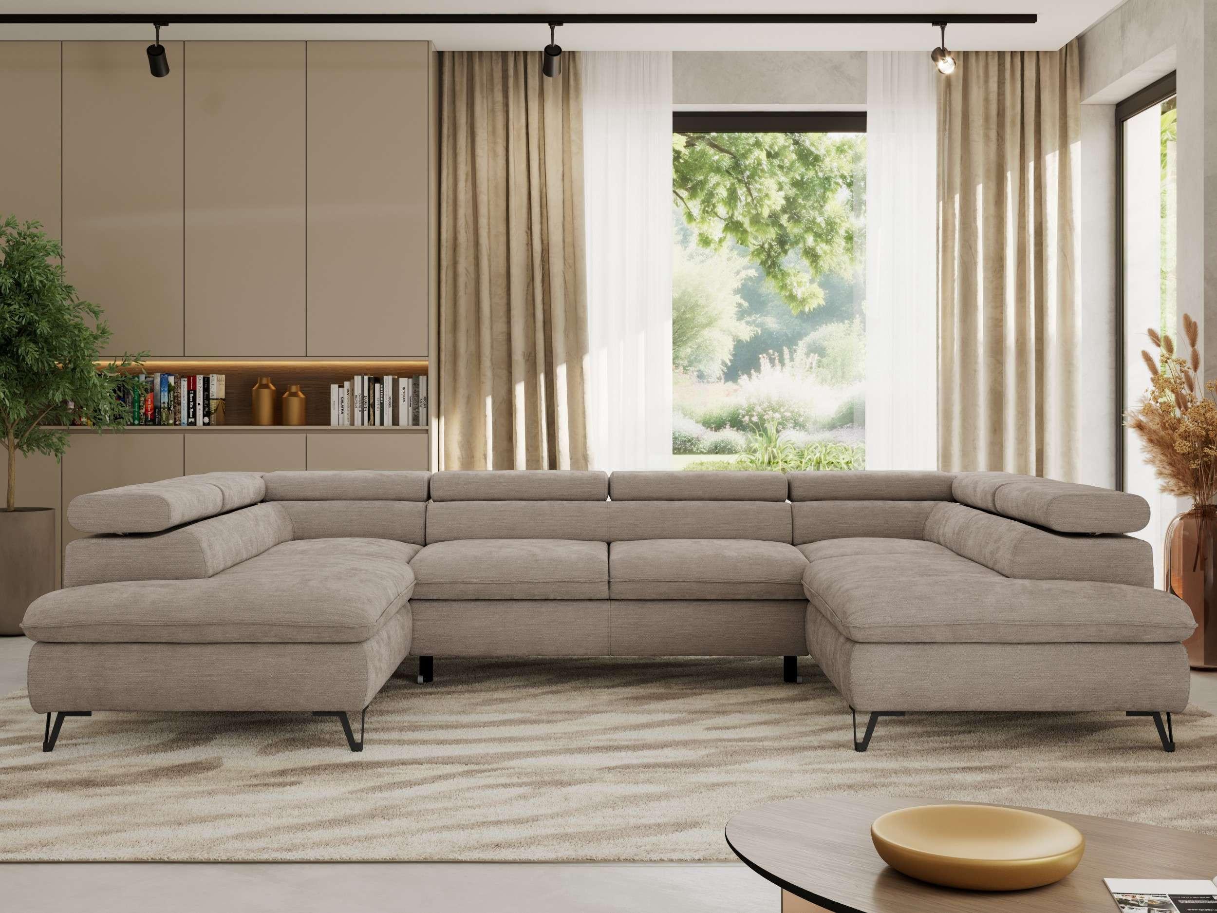 wohnli-moebel-suche-800001354362-1 WOHNLANDSCHAFT PABLO U Schenille glatt Hellgrau mit Topper Visco Textil MKS Möbel > Sofas & Couches > Wohnlandschaften > Wohnlandschaften U-Form Grau