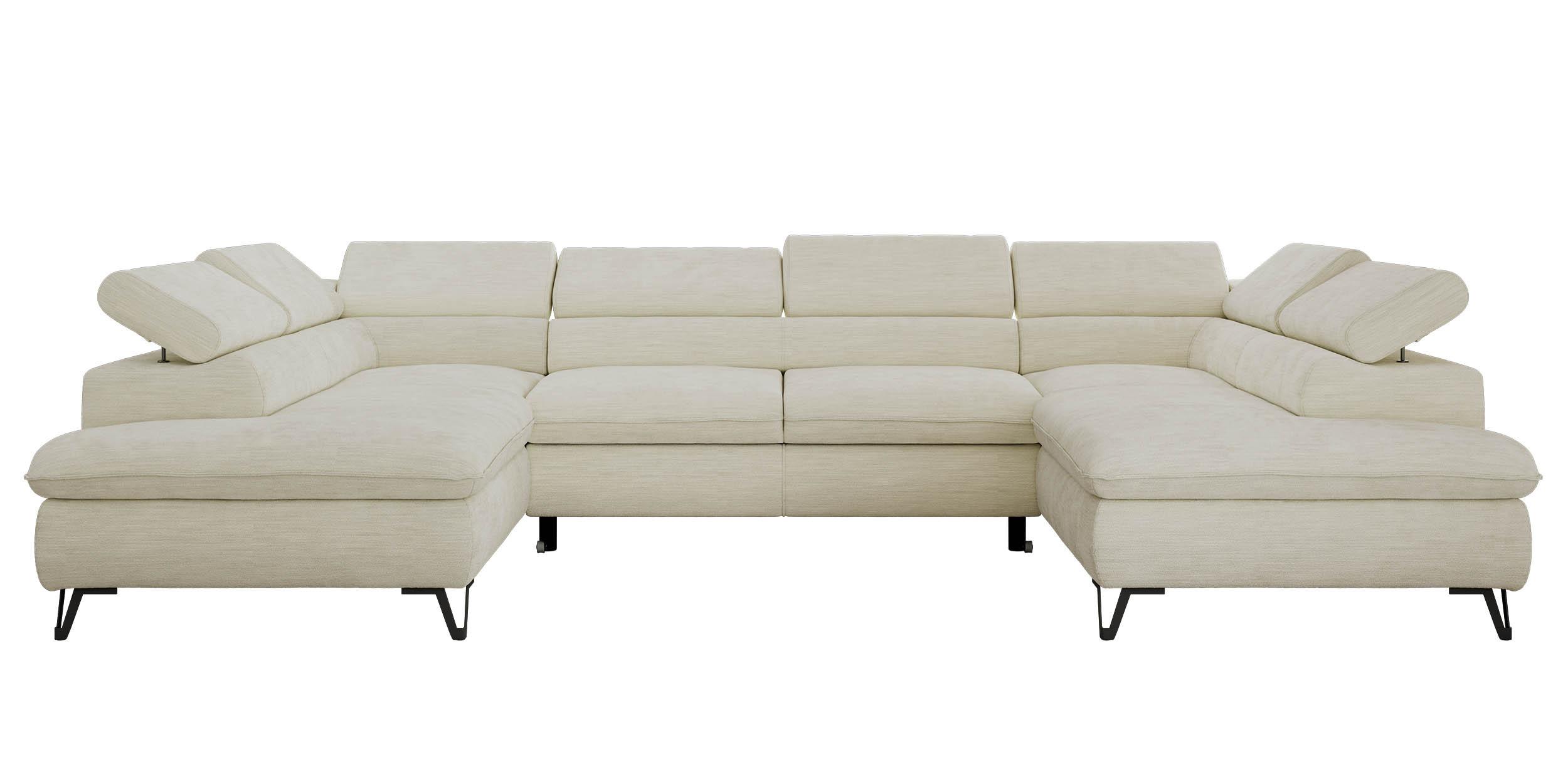 wohnli-moebel-suche-800001354370 Wohnli Möbelsuche - WOHNLANDSCHAFT PABLO U Schenille glatt Creme mit Topper Visco