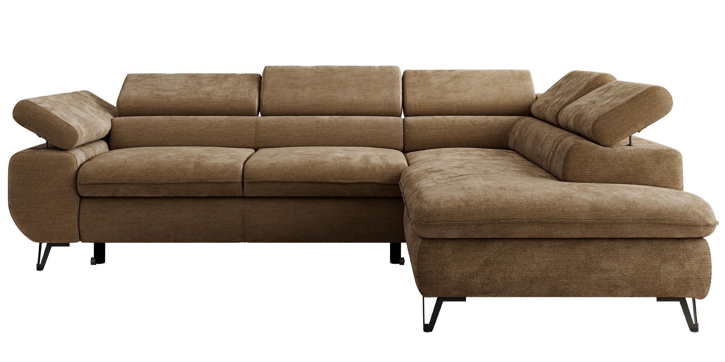 wohnli-moebel-suche-800001354528 Wohnli Möbelsuche - ECKSOFA PABLO L Braun Schenille glatt - Rechts Seite mit T25 Topper