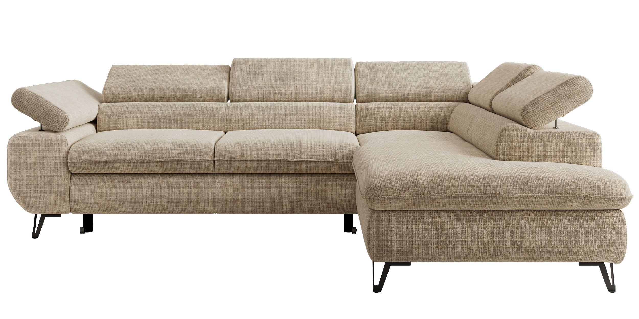 Wohnli Möbelsuche - ECKSOFA PABLO L Beige Schenille grob gewebt - Rechts Seite