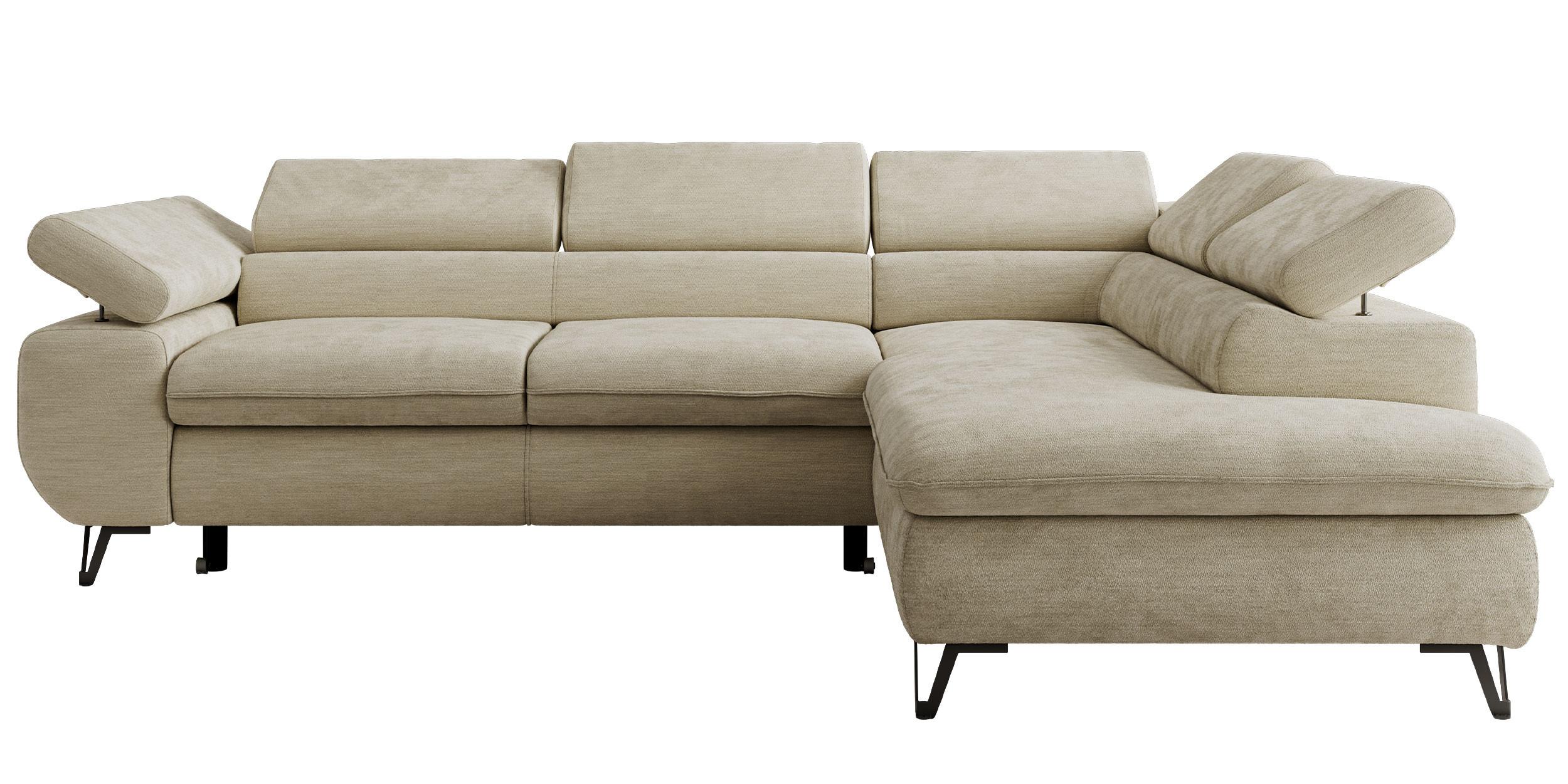 Wohnli Möbelsuche - ECKSOFA PABLO L Beige Schenille glatt - Rechts Seite