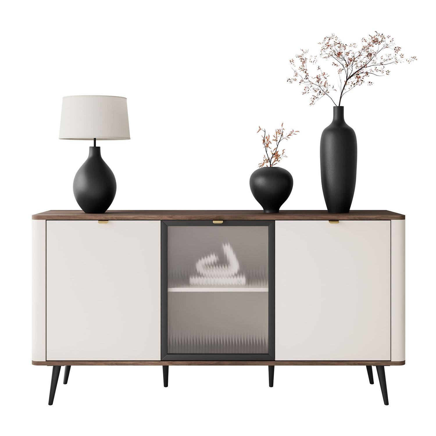 Wohnli Möbelsuche - KOMMODE auf Füßen AUTUMN 2D1W mit Glasfront