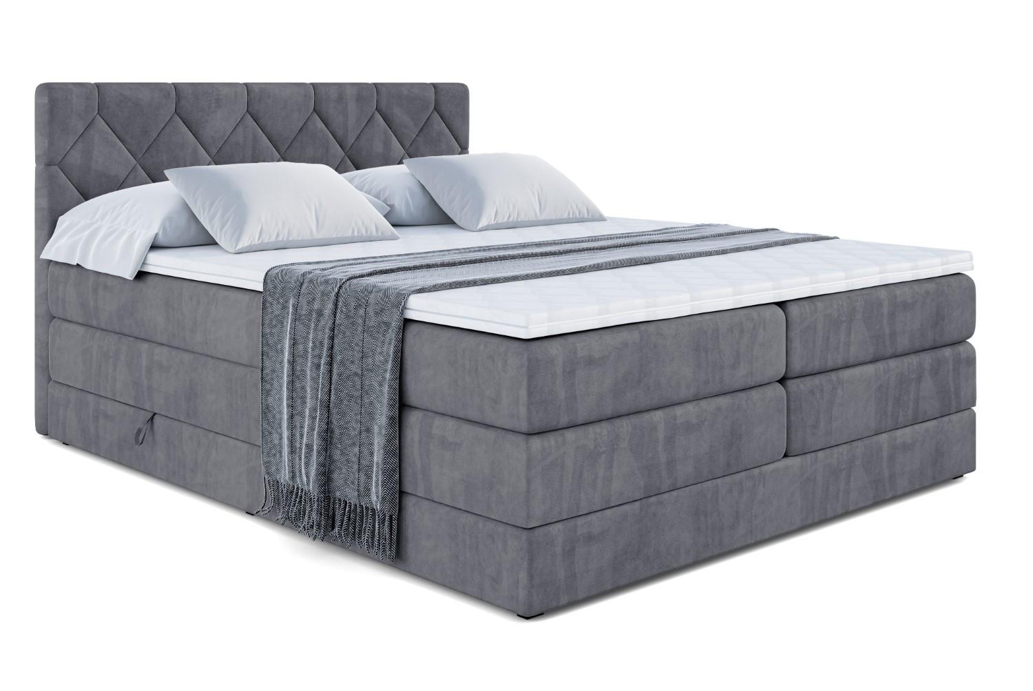 Wohnli Möbelsuche - BOXSPRINGBETT CATOR KING - 200x200 - H3/H4 - Dunkelgrau