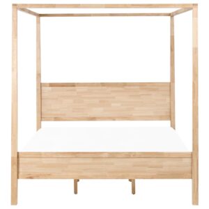 wohnli-moebel-suche-800001360683-1 HIMMELBETT 180/200 cm Hellbraun Hauterives Holz Beliani Möbel > Betten Braun