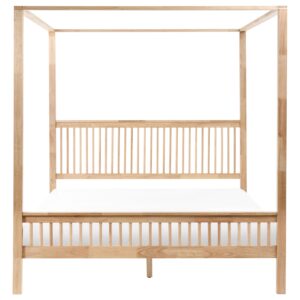 wohnli-moebel-suche-800001360688-1 HIMMELBETT 180/200 cm Hellbraun Harfleur Holz Beliani Möbel > Betten Braun