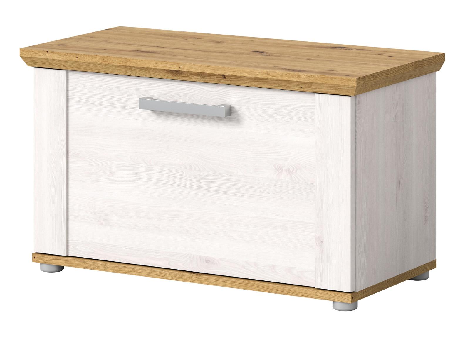 Wohnli Möbelsuche - GARDEROBENBANK weiß Lärche 80 cm