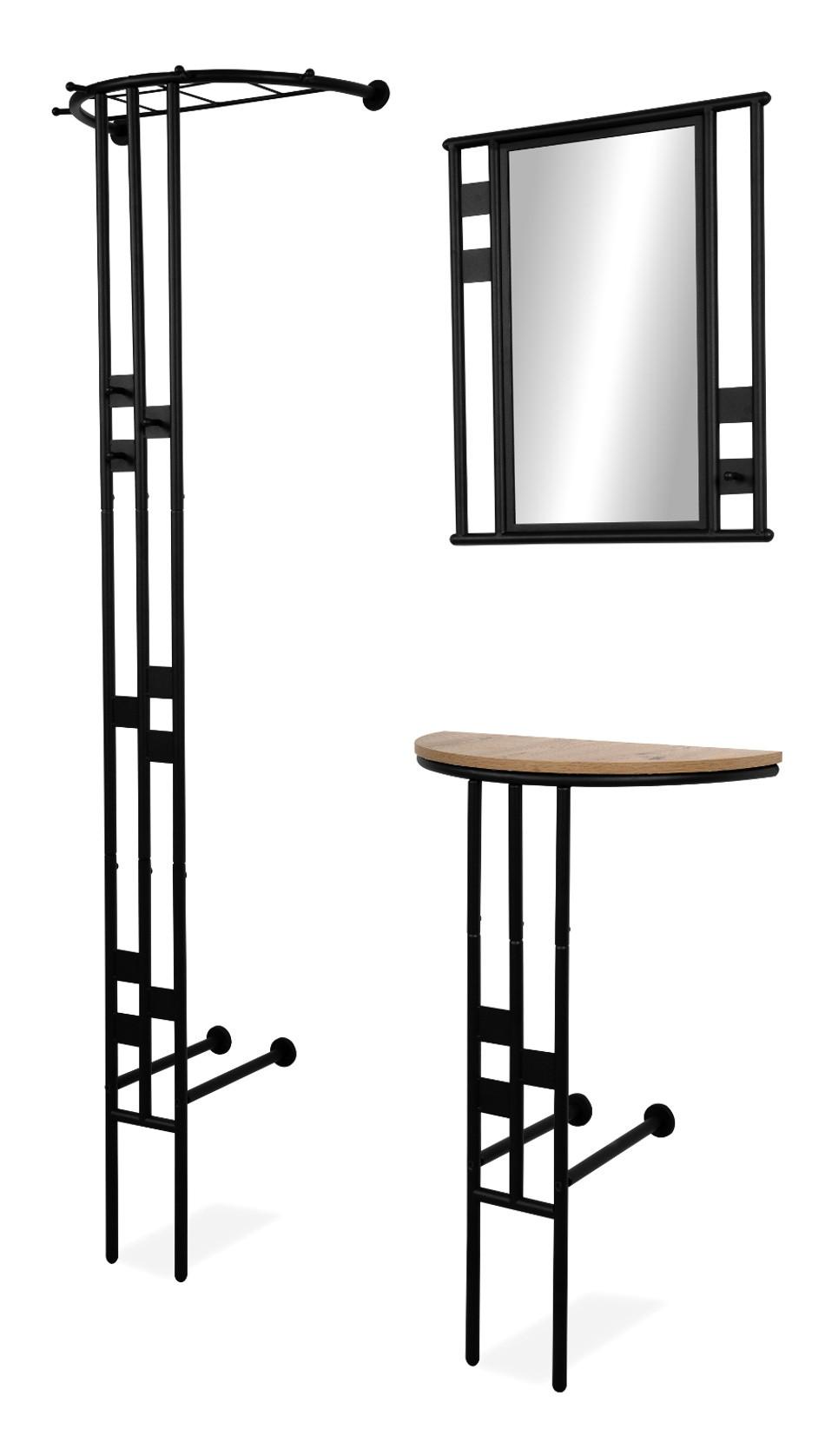 wohnli-moebel-suche-800001361857 Wohnli Möbelsuche - GARDEROBEN-SET 3-teilig schwarz Metall 130 cm