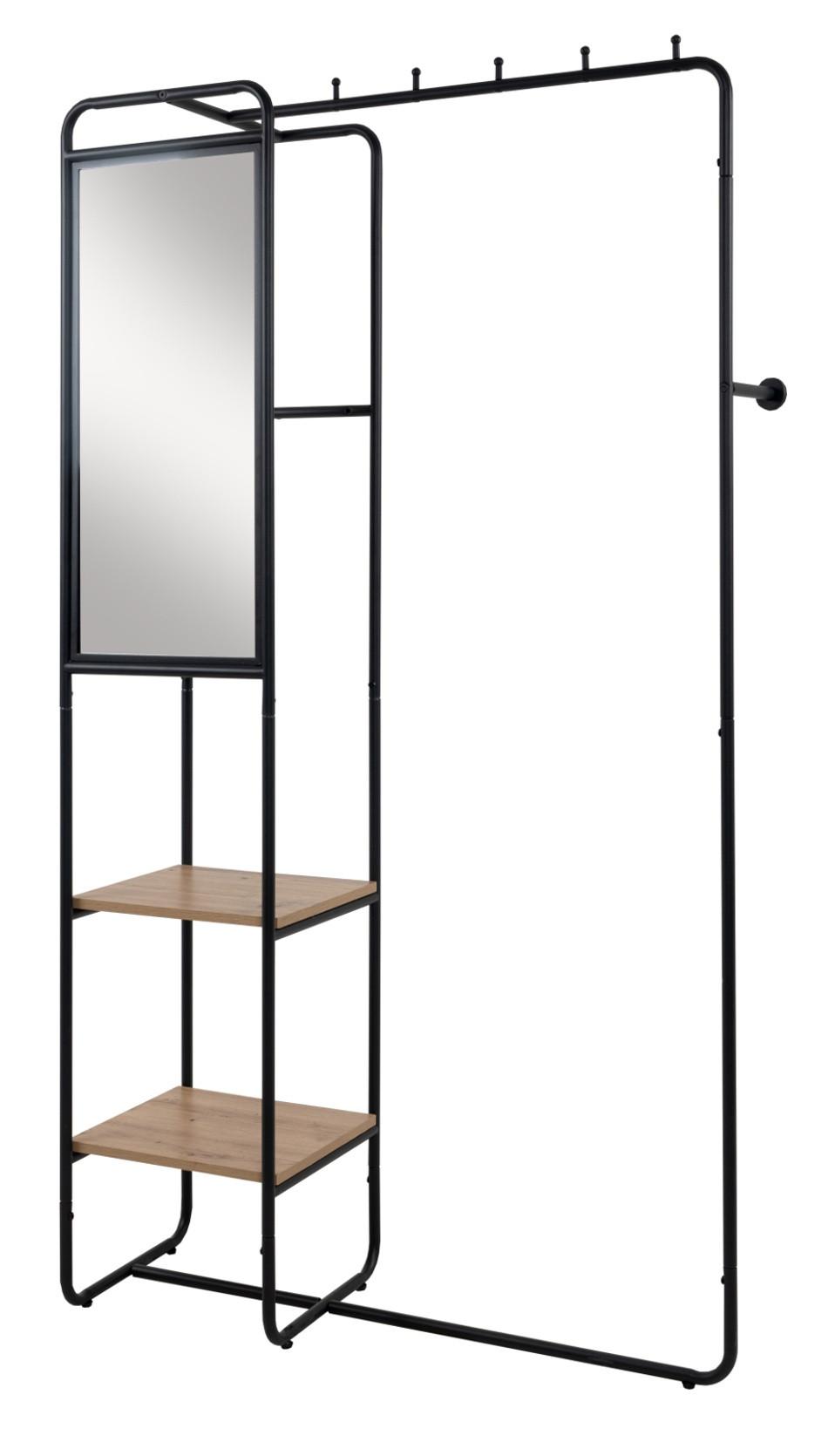 Wohnli Möbelsuche - KOMPAKTGARDEROBE schwarz Metall 100 cm