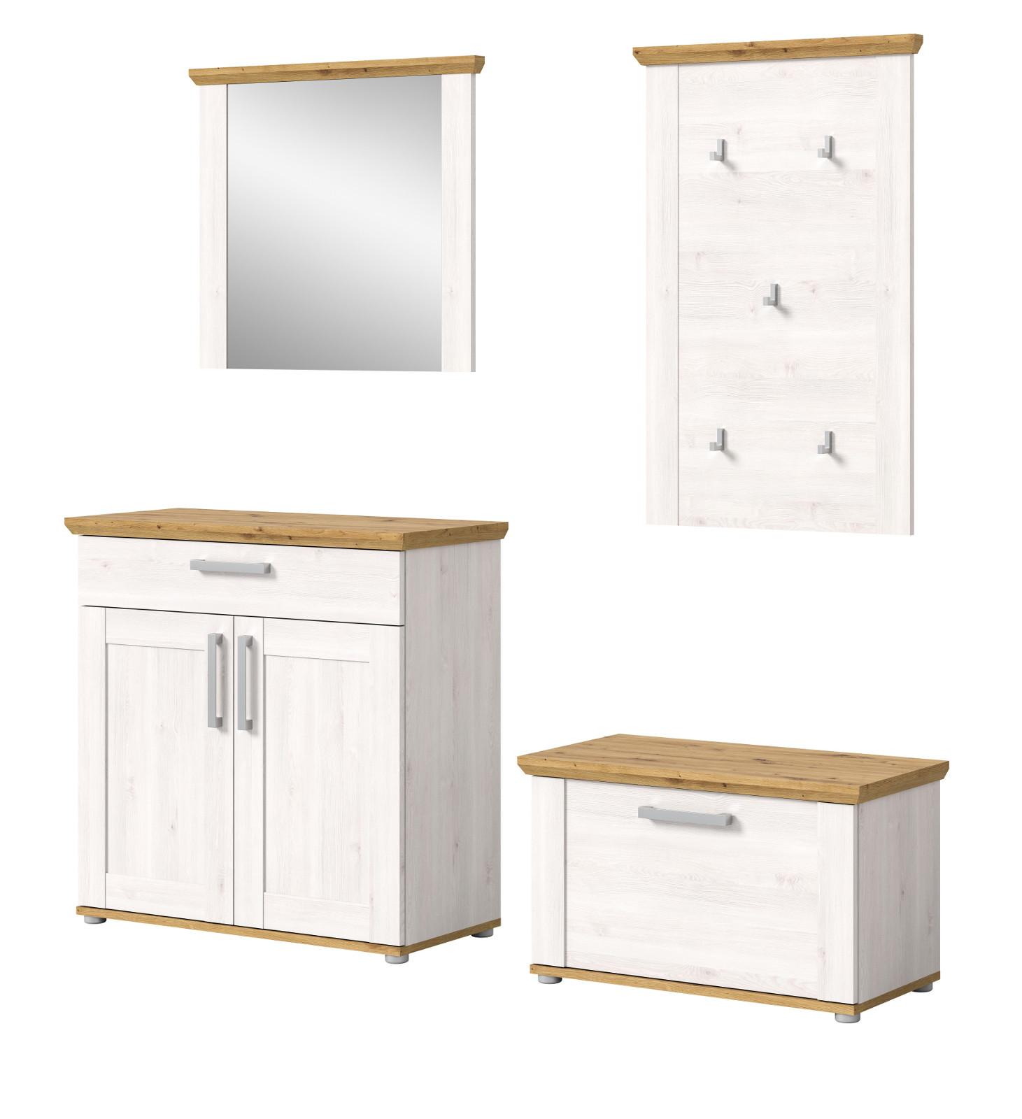 wohnli-moebel-suche-800001361880 Wohnli Möbelsuche - GARDEROBE Set 4-teilig weiß Lärche 190 cm