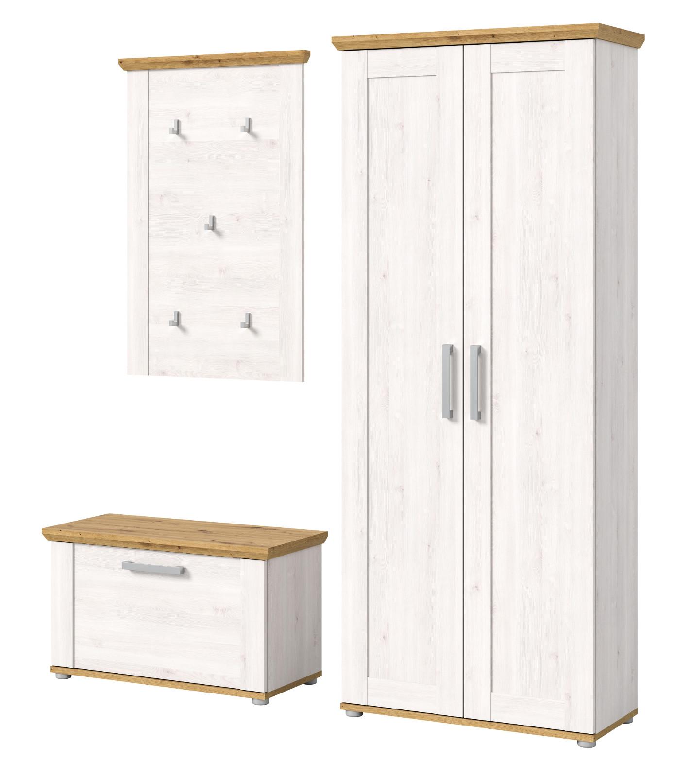 wohnli-moebel-suche-800001361907 Wohnli Möbelsuche - GARDEROBE Set 3-teilig weiß Lärche 175 cm