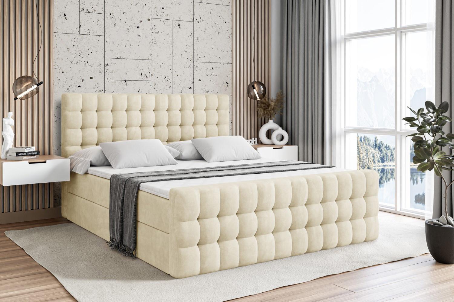 wohnli-moebel-suche-800001363525-1 BOXBETT VIONE-Z - 160 x 200 - H3 - Beige Holzwerkstoff ALTDECOR Möbel > Betten > Boxspringbetten Beige