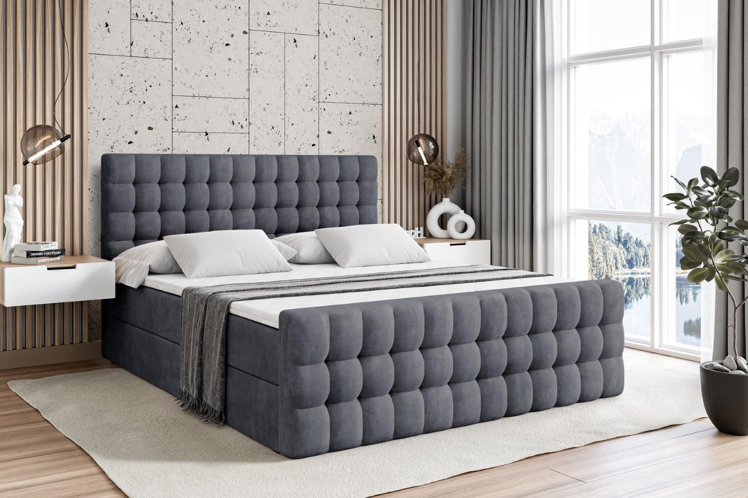 wohnli-moebel-suche-800001363533-1 BOXBETT VIONE-Z - 120 x 200 - H4 - Dunkelgrau Holzwerkstoff ALTDECOR Möbel > Betten > Boxspringbetten Grau
