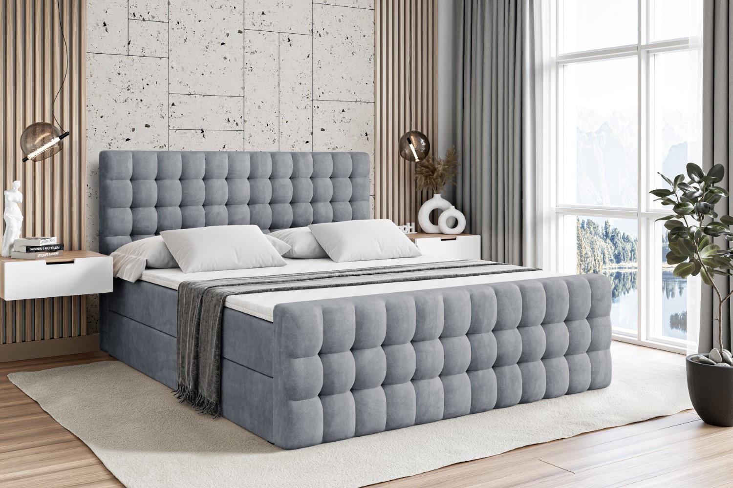 wohnli-moebel-suche-800001363550-1 BOXBETT VIONE-Z - 140 x 200 - H3 - Grau Holzwerkstoff ALTDECOR Möbel > Betten > Boxspringbetten Grau