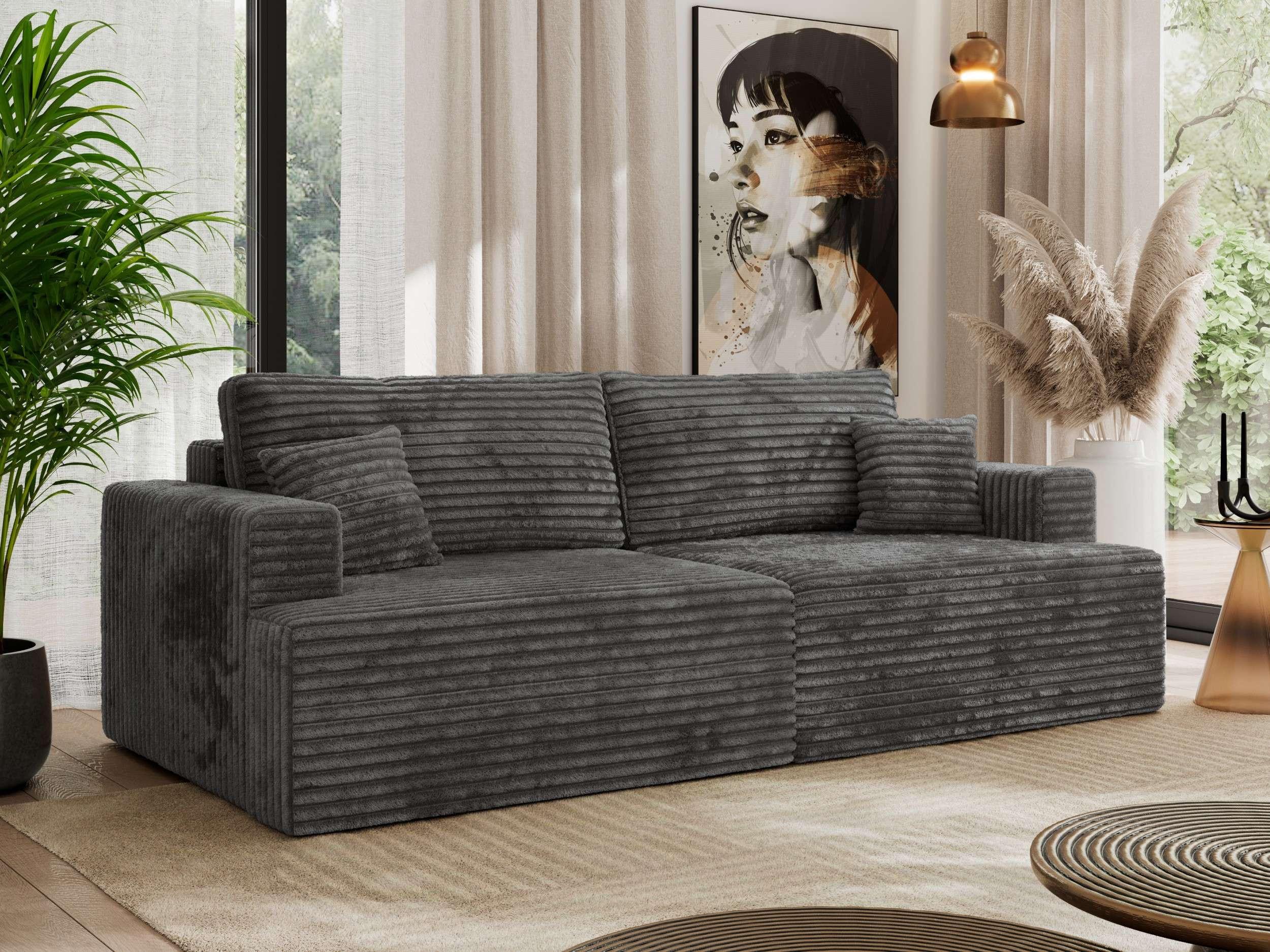 wohnli-moebel-suche-800001364184-1 4-SITZER SOFA VIRELLA Dunkelgrau Cord Textil MKS Möbel > Sofas & Couches > Sofas Grau
