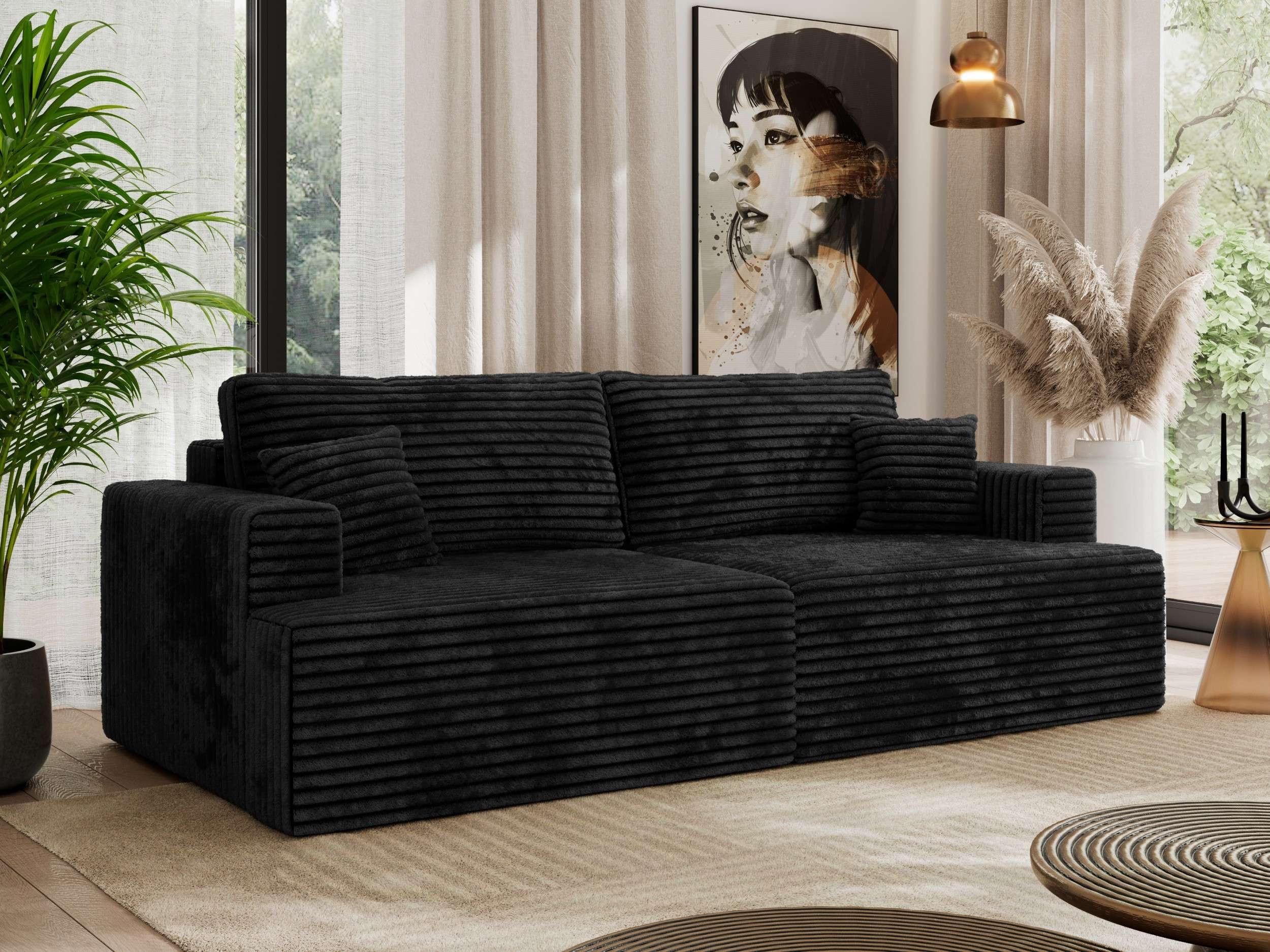 4-SITZER SOFA VIRELLA Schwarz Cord Textil MKS Möbel > Sofas & Couches > Sofas Schwarz