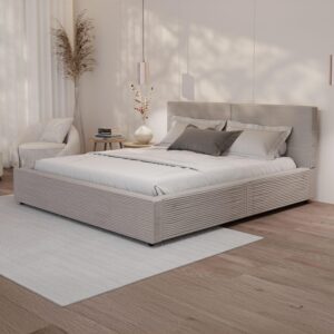wohnli-moebel-suche-800001365446-1 POLSTERBETT Salerno Cord taupe 180x200 cm Textil Juskys Möbel > Betten > Polsterbetten Taupe