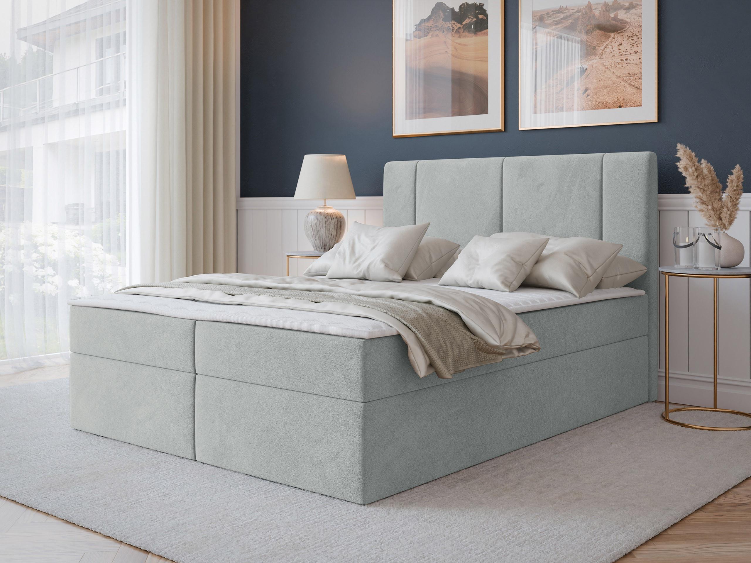 BOXBETT Michelle 160x200 - H3 Textil MIRJAN24 Möbel > Betten > Boxspringbetten Grau