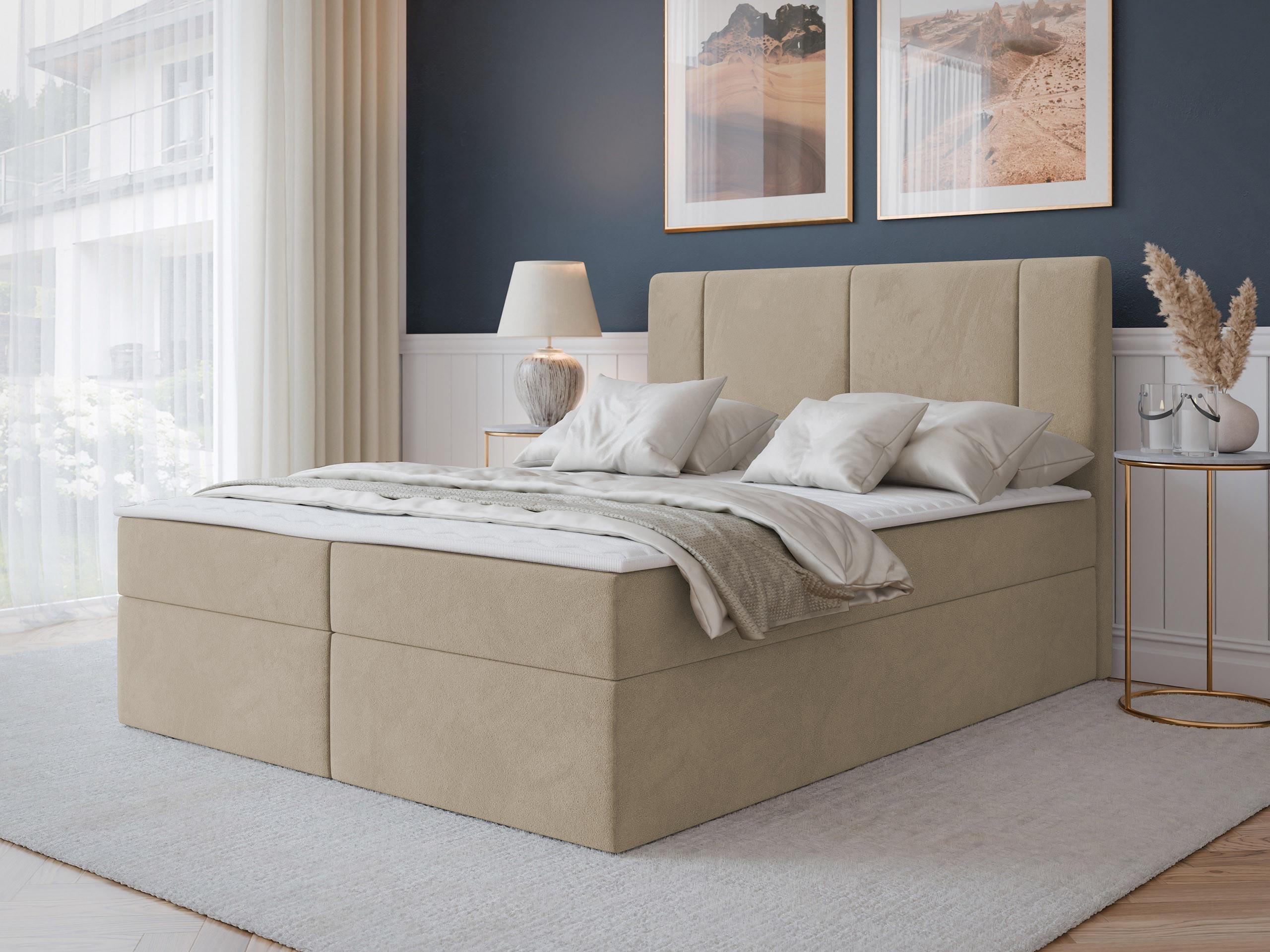 BOXBETT Michelle 180x200 - H3 Textil MIRJAN24 Möbel > Betten > Boxspringbetten Weiß